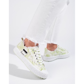 Platform sneakers white and green Shelovet 2