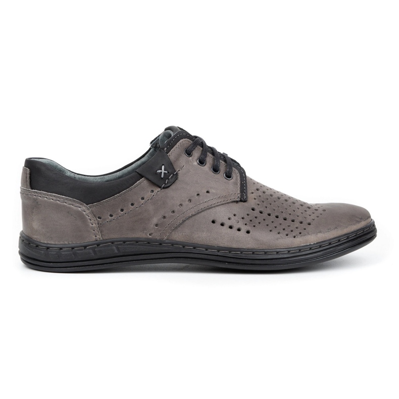 Polbut Leather shoes for men 402 summer gray grey 1