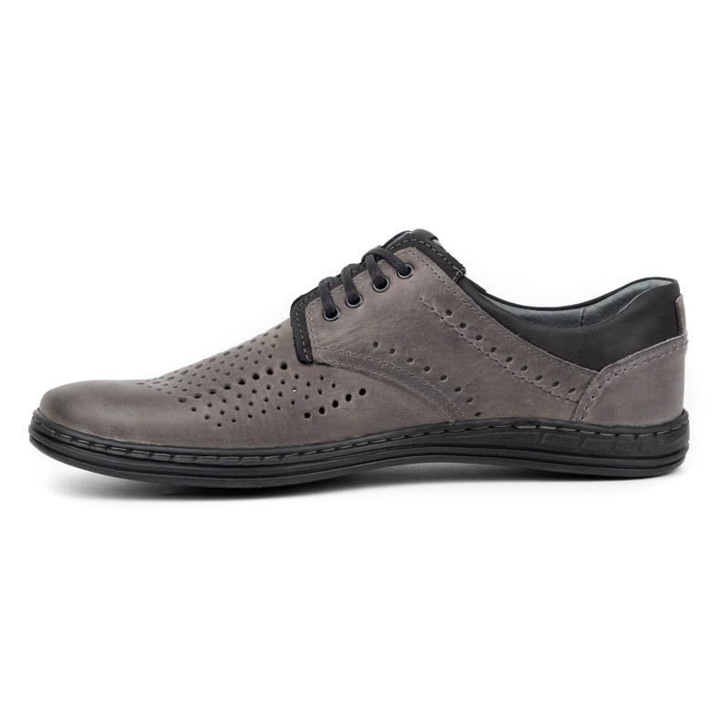 Polbut Leather shoes for men 402 summer gray grey 2