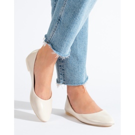 Women's beige ballerinas made of eco leather Shelovet 1