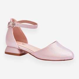 Children's Sandals On A Low Heel Pink Nelly 1