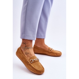 Classic Suede Loafers With Camel Amera Embellishment brown 2
