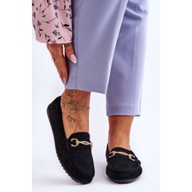 Classic Suede Loafers With Black Amera Embellishment 2