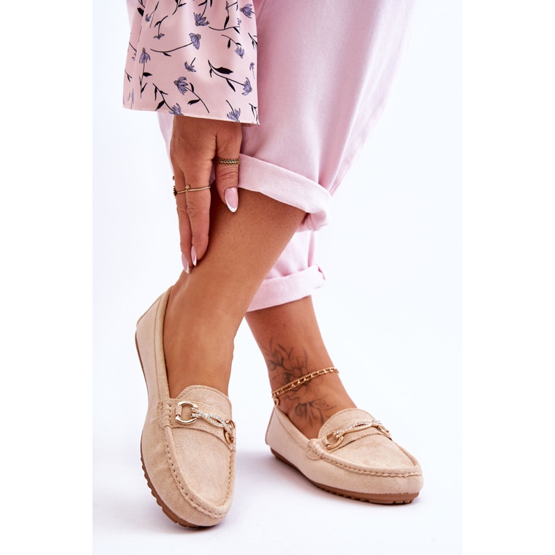 Classic Suede Loafers With Beige Amera Embellishments 2