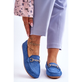 Classic Suede Moccasins With Amera Blue Embellishment 1
