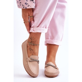 Women's Slip-on Loafers With Glitter Decoration Beige This Moment 1