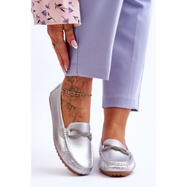 FC3 Women's Slip-on Moccasins With Glitter Decoration Silver This Moment 1