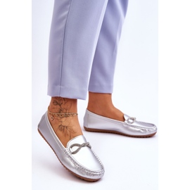 FC3 Women's Slip-on Moccasins With Glitter Decoration Silver This Moment 2