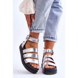 FM1 Sandals On A Massive Platform Silver Lisbona 1