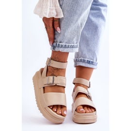 Women's Sandals With Beige Hever Belt 1