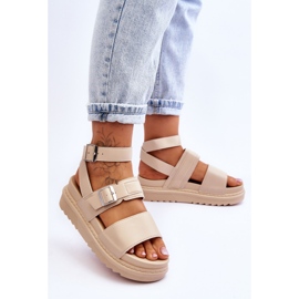 Women's Sandals With Beige Hever Belt 2