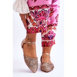 FM1 Elegant Women's Sandals Flat Rose Gold Sheia golden 1