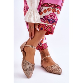 FM1 Elegant Women's Sandals Flat Rose Gold Sheia golden 2