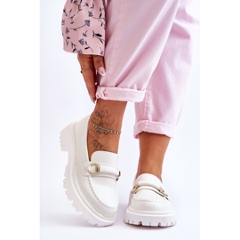 FG1 Women's Loafers On A Massive Platform White Calypso 1