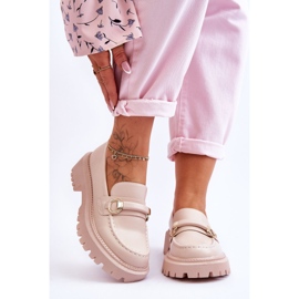 FG1 Women's Loafers On A Massive Platform Beige Calypso 1