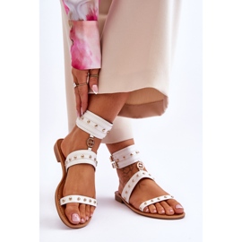 FI1 Unique Women's Sandals With White Selina Studs 2