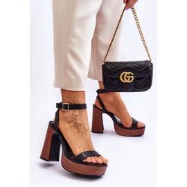 Leather Sandals On A Chunky Black Marina Platform 2