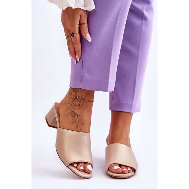 Elegant Smooth Slippers Sergio Leone KL317 Beige 1 Elegant Smooth Slippers Sergio Leone KL317 Beige 1