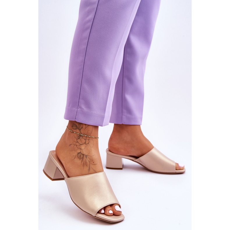 Elegant Smooth Slippers Sergio Leone KL317 Beige 2 Elegant Smooth Slippers Sergio Leone KL317 Beige 2