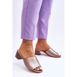 Elegant Smooth Slippers Sergio Leone KL317 Dark Silver brown 2