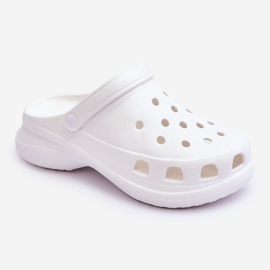 PG2 Foam Slippers Crocs On A Chunky Sole White Katniss 1