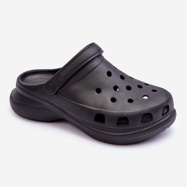 PG2 Foam Slides Crocs On A Chunky Sole Black Katniss 1