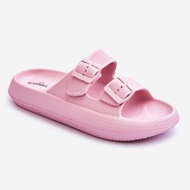 Women's Foam Slippers With Stripes Pink Sharmen 1