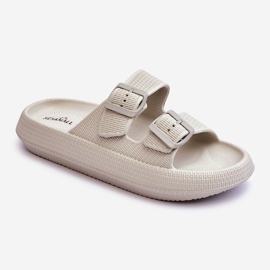 Women's Foam Slippers With Stripes Light Gray Sharmen grey 1