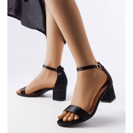 Black sandals on a low heel from Bingamon 1
