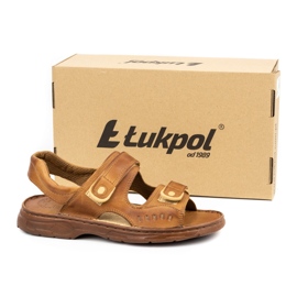 ŁUKPOL Leather men's sandals 812 brown 9