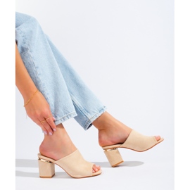 Vinceza beige mules on the post 1