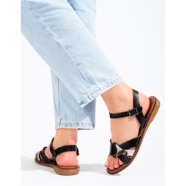 Black leather flat sandals from W. Potocki 2