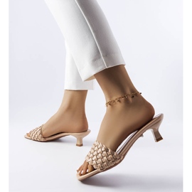 Beige low heel sandals from Burbank 2