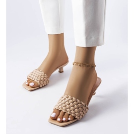 Beige low heel sandals from Burbank 1