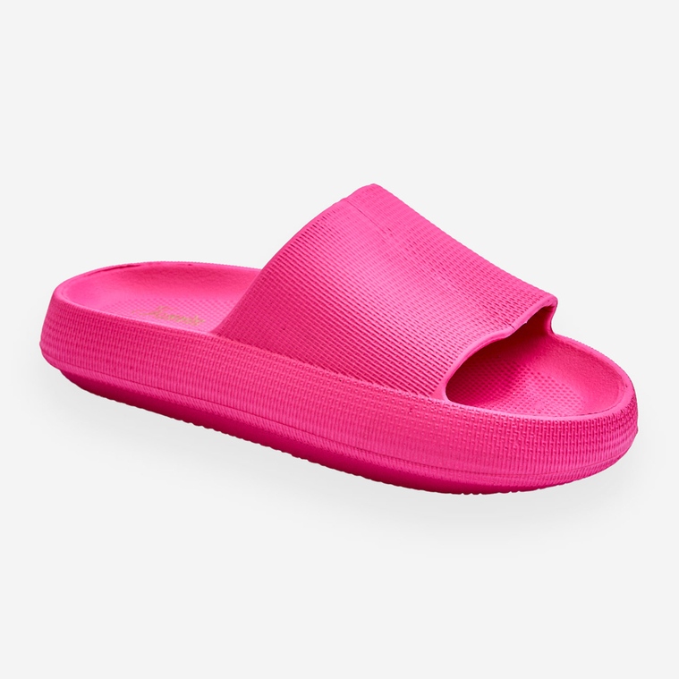 Fashion Foam Slippers On Chunky Platform Fuchsia Linnea pink 1