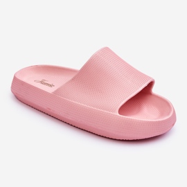 Fashionable foam slippers on a massive platform pink Linnea 1