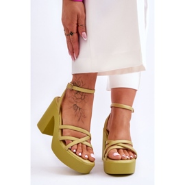 FS1 Fashionable High Heels Sandals With Lime Shemira Straps green 1 FS1 Fashionable High Heels Sandals With Lime Shemira Straps green 1