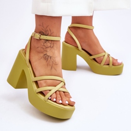 FS1 Fashionable High Heels Sandals With Lime Shemira Straps green 2 FS1 Fashionable High Heels Sandals With Lime Shemira Straps green 2