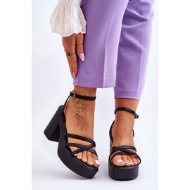 FS1 Fashionable Black Shemira Heeled Sandals With Straps 1 FS1 Fashionable Black Shemira Heeled Sandals With Straps 1