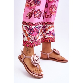 Women's Flip Flops With Fabric Rose Nude Carisma pink 2