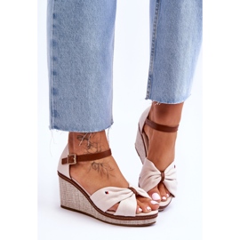 PS1 Women's Sandals On A Braided Wedge Beige Judith 1