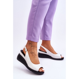 Women's Wedge Sandals Sergio Leone SK853 White 2 Women's Wedge Sandals Sergio Leone SK853 White 2