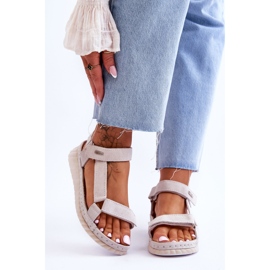 Suede Velcro Sandals Big Star LL276014 beige 1