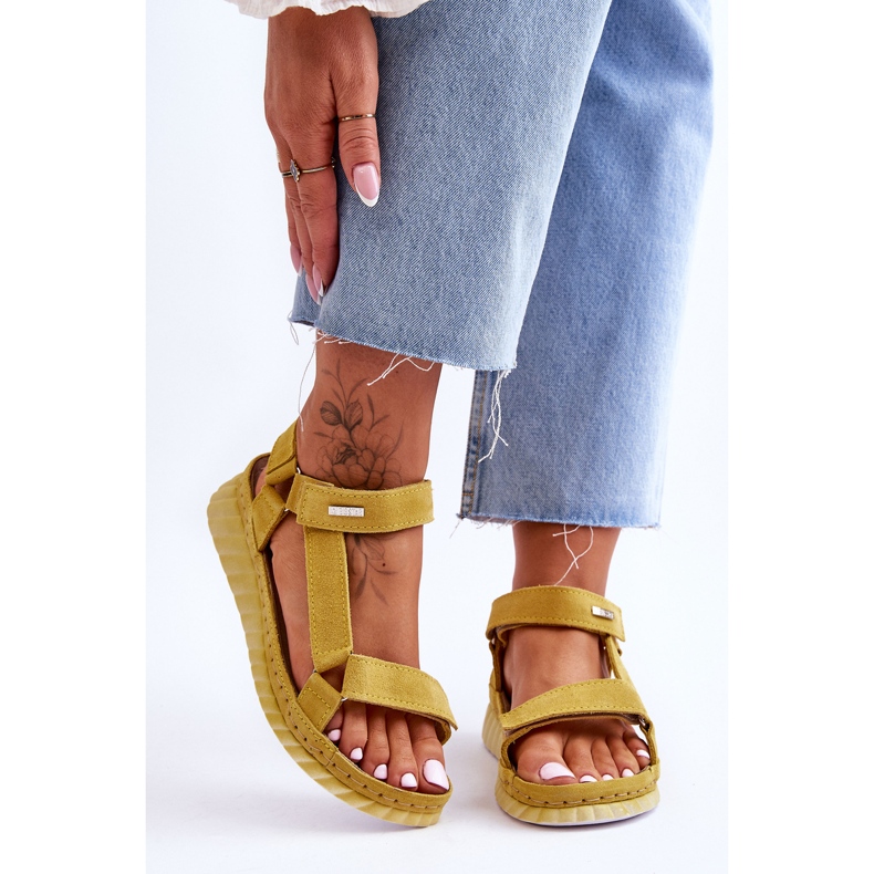 Big Star Suede Velcro Sandals LL276013 Yellow 1