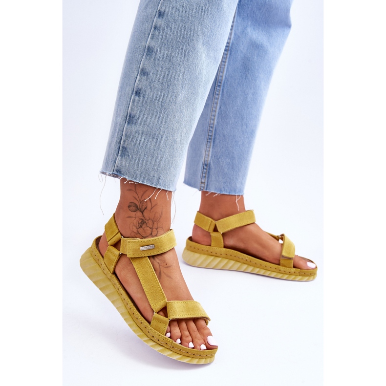 Big Star Suede Velcro Sandals LL276013 Yellow 2