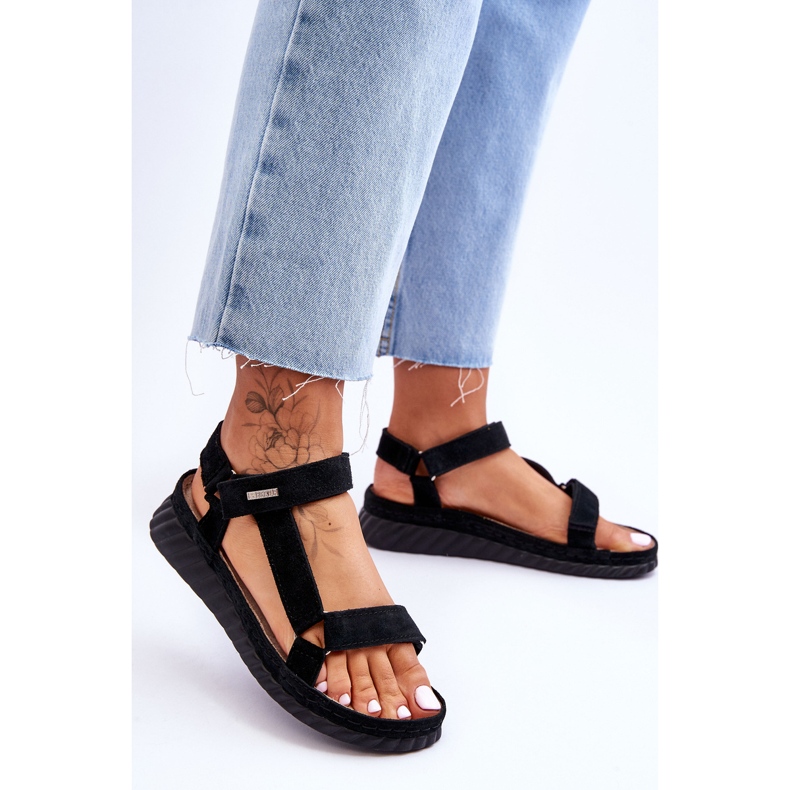 Suede Velcro Sandals Big Star LL276011 Black 2