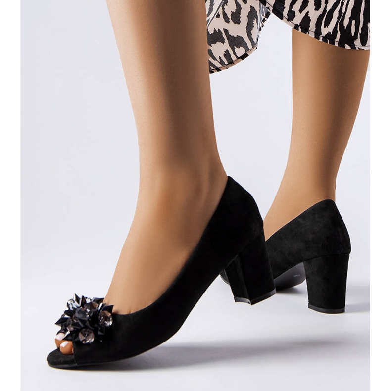 Black elegant stiletto pumps from Meunier 1