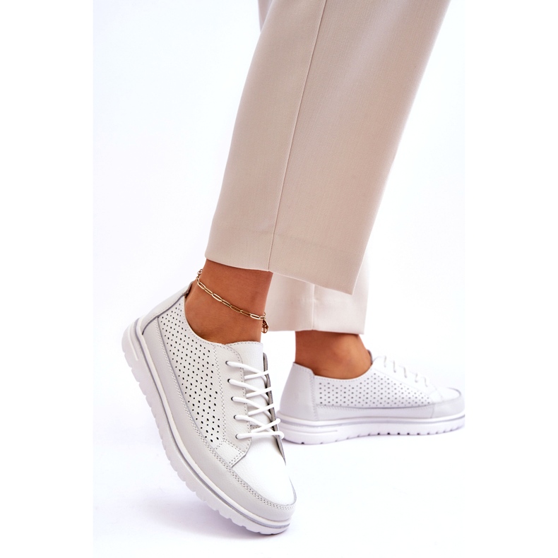 Vinceza Women's Leather Sports Shoes Sneakers White Elami 4