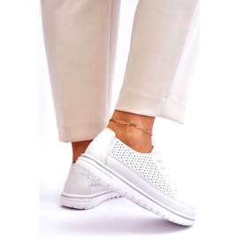 Vinceza Women's Leather Sports Shoes Sneakers White Elami 5