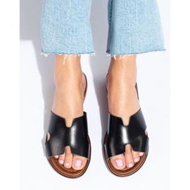 W. Potocki Women's black leather slippers from Potocki 1 W. Potocki Women's black leather slippers from Potocki 1